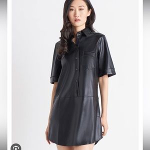 Dex Faux Leather Shirt Dress Size XL